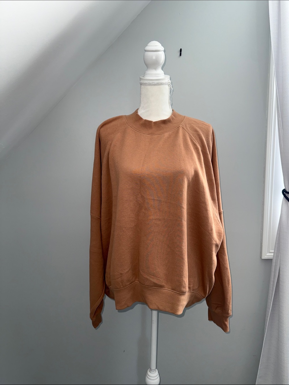 PINK Victoria's Secret Oversized Crewneck Sweatshirt in Rust